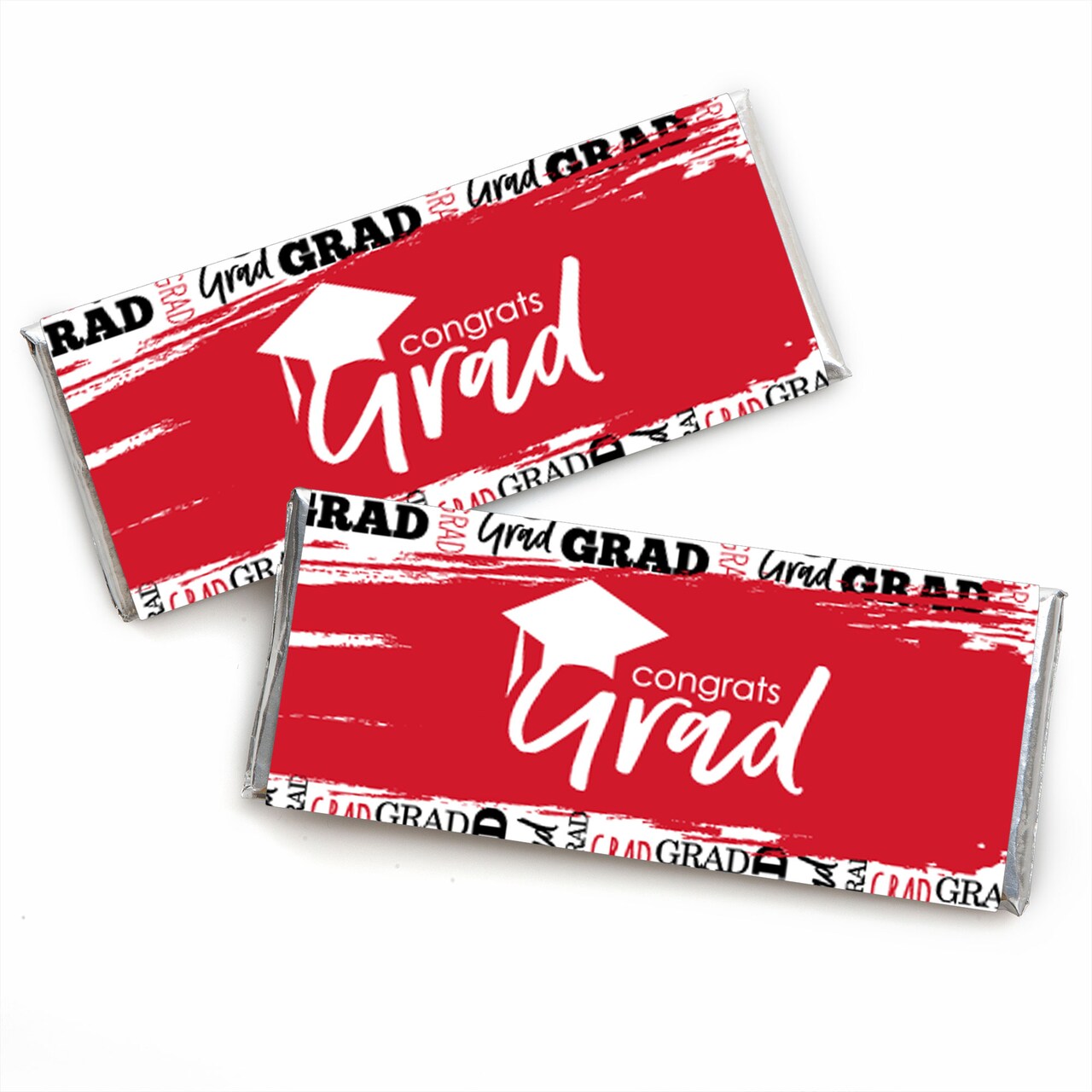 Big Dot of Happiness Red Grad - Best is Yet to Come - Candy Bar Wrapper Red Graduation Party Favors - Set of 24